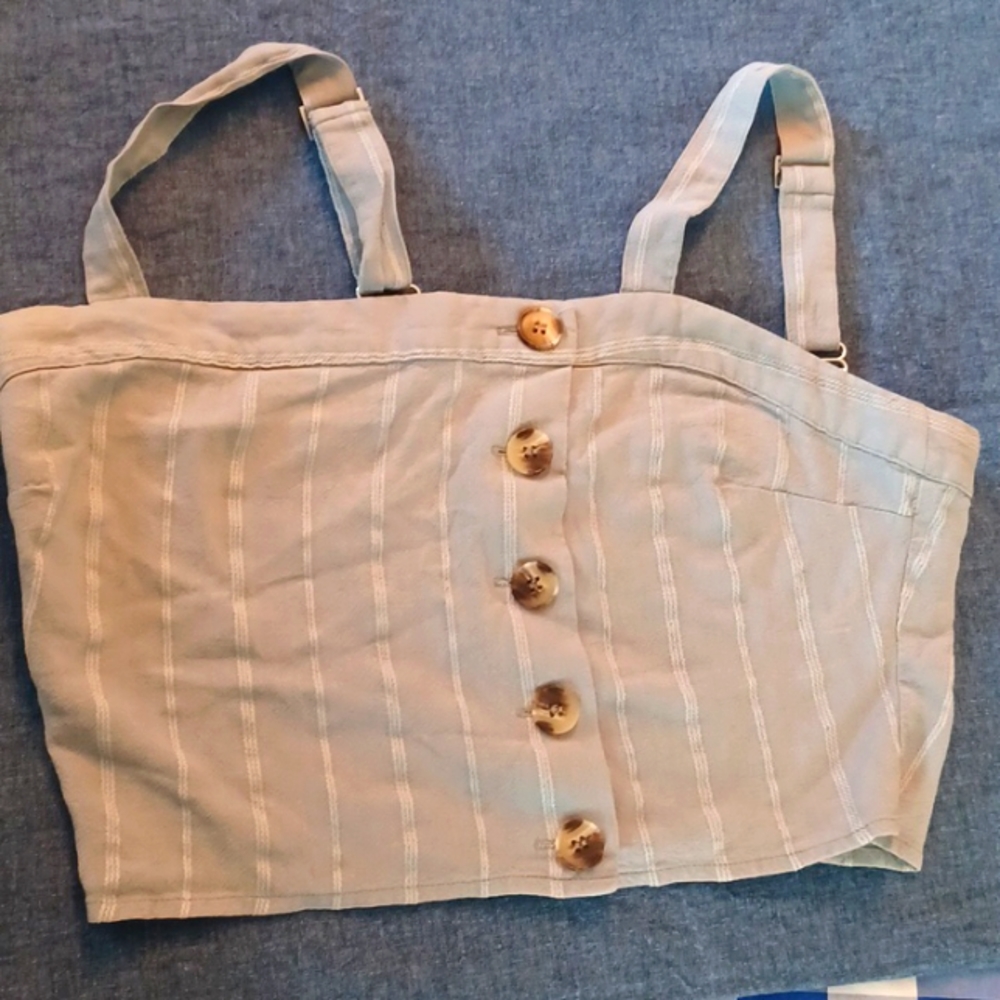 Sky and Sparrow/ striped Halter Top/ size Large